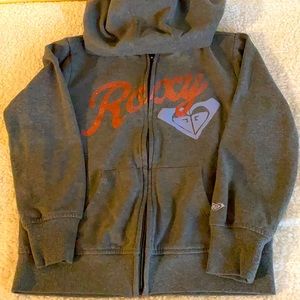 Roxy Girls zip up hoodie size 7/8 in gray color